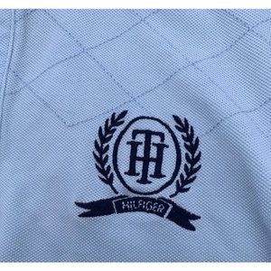 TOMMY HILFIGER Men's (Size M)  Blue Short Sleeve Polo Shirt Big Logo Top